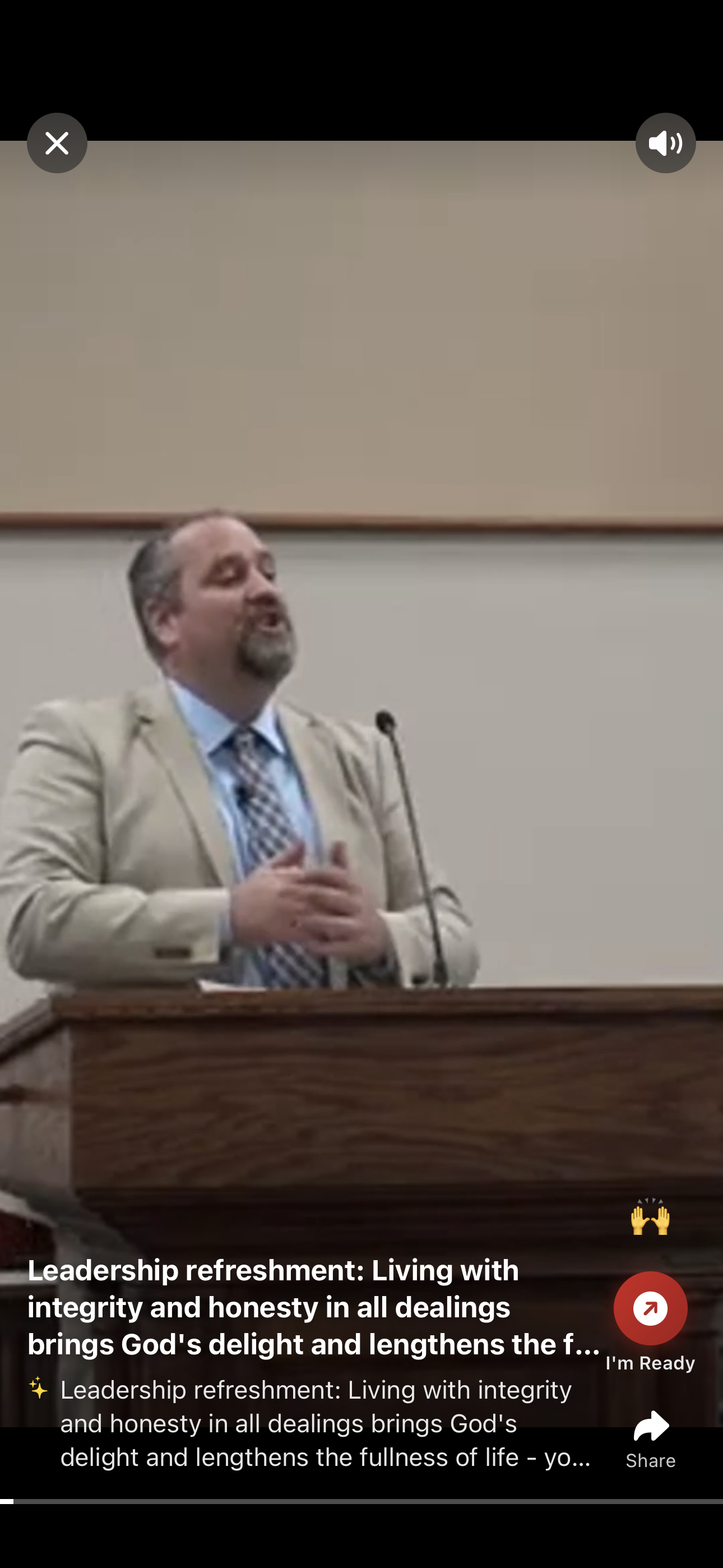 Video clip player — sermon clip with sharing